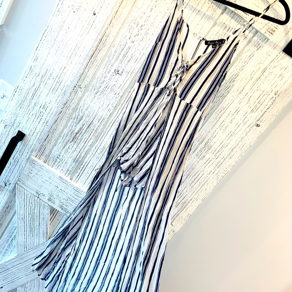 Navy and white romper with long dress attached size large - Picture 2 of 3